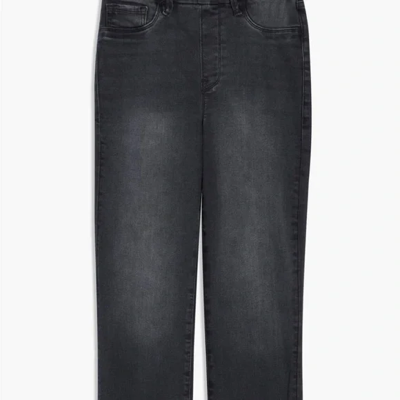 Good American Power Stretch Pull-On Straight Ankle Black Jeans, Size Small NWT - Picture 3 of 16